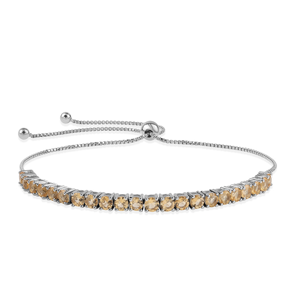 Silberarmband mit Brasilianischem Zitrin - Klasse AA