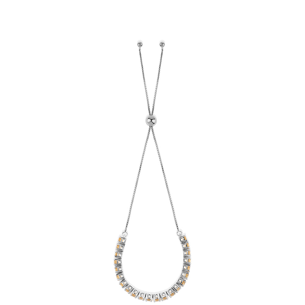 Silberarmband mit Brasilianischem Zitrin - Klasse AA 3 