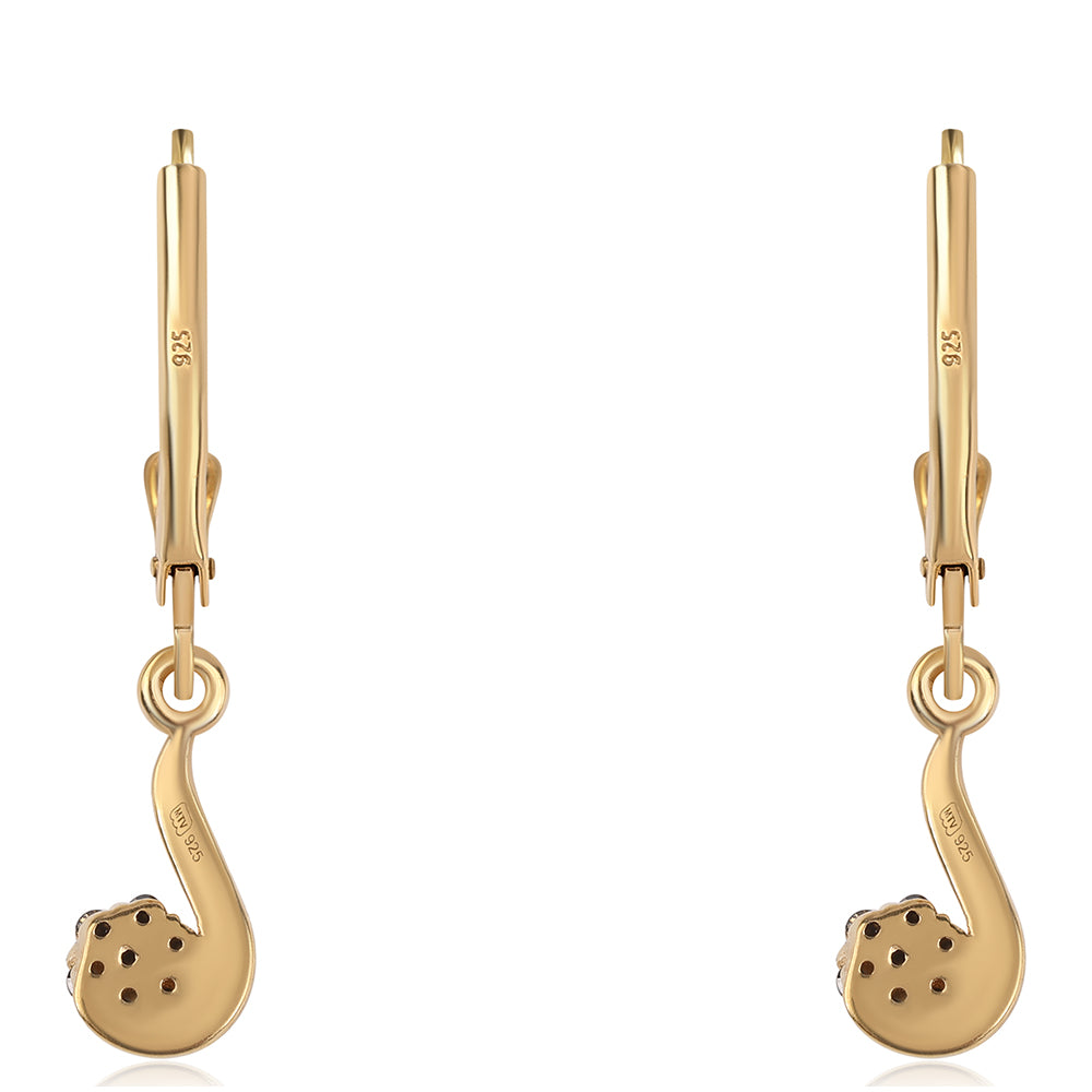Goldplattierte Silberohrringe mit schwarzem Diamant 3 