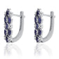 Silberohrringe mit australischem blauem Saphir und weißem Topas