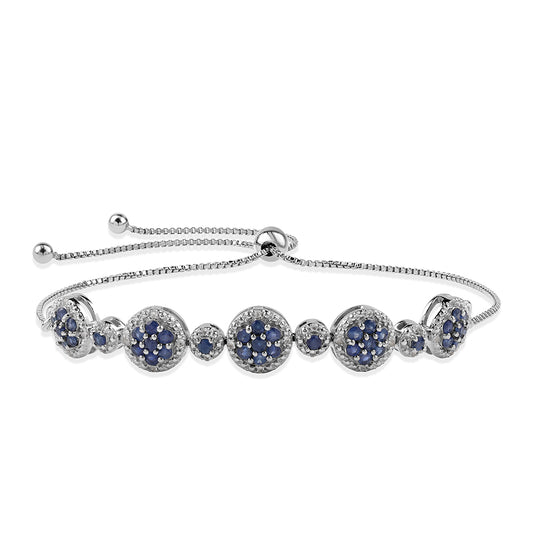Silberarmband mit australischem blauem Saphir und weißem Topas