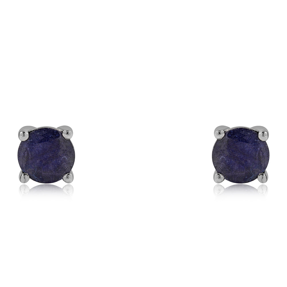 Silberohrringe mit australischem blauem Saphir 2 