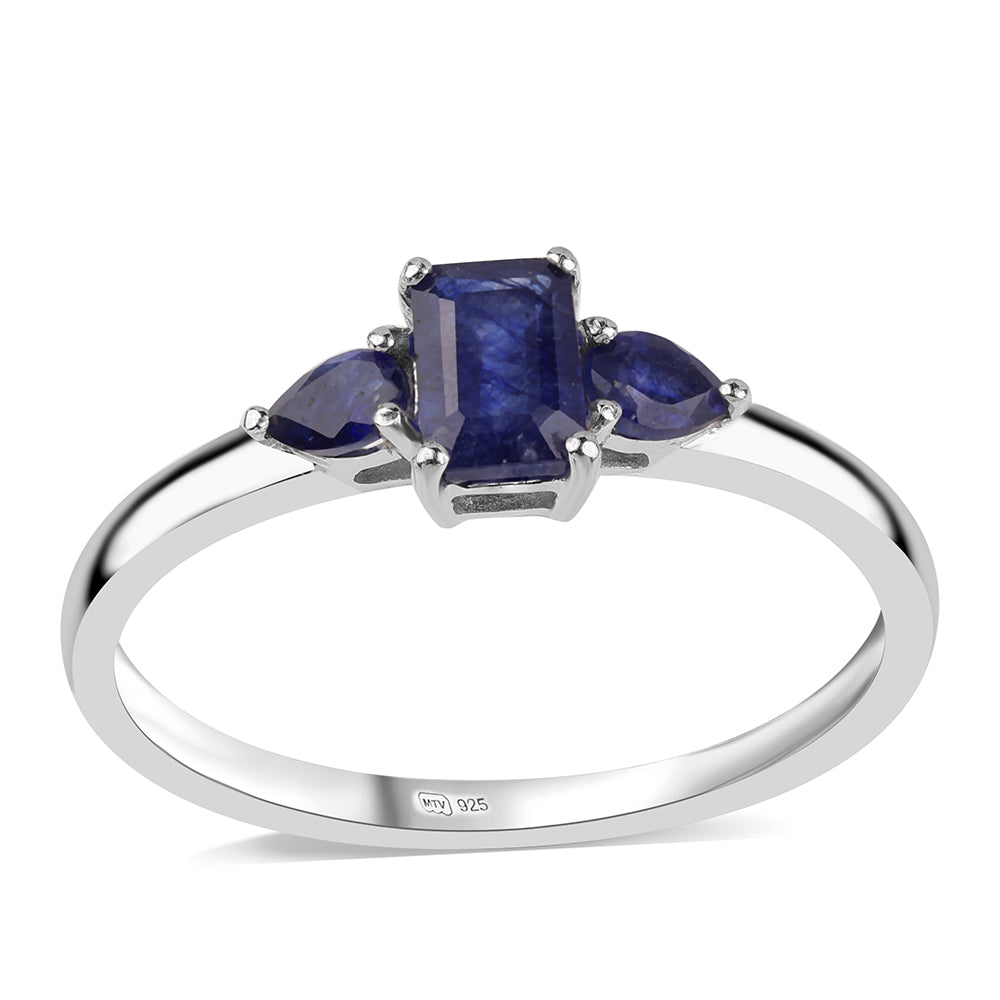 Silberring mit australischem blauem Saphir 1 
