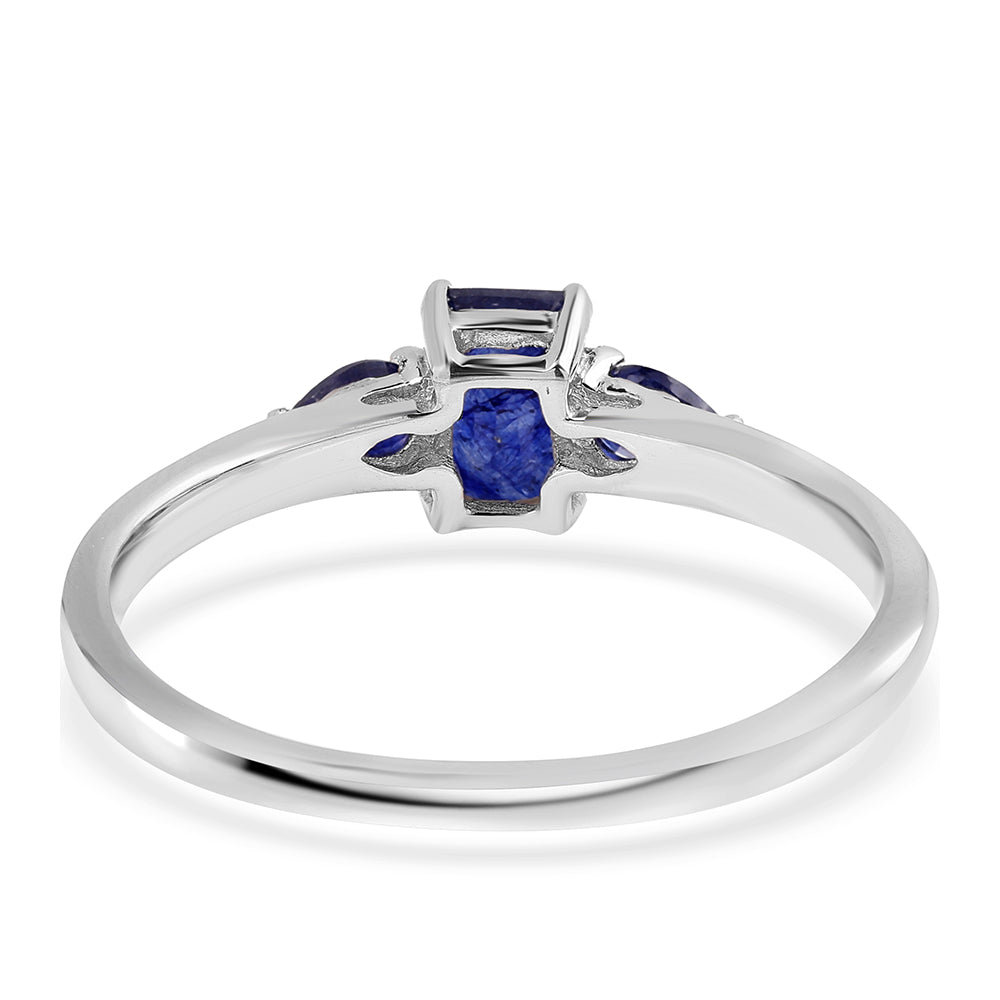 Silberring mit australischem blauem Saphir 2 