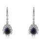 Silberohrringe mit australischem blauem Saphir und weißem Topas