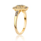 Goldplattierter Silberring mit schwarzem Diamant