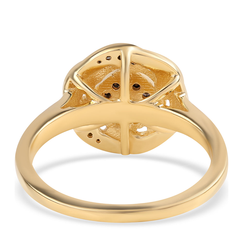 Goldplattierter Silberring mit schwarzem Diamant 3 