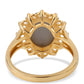 Goldplattierter Silberring mit lila Druse