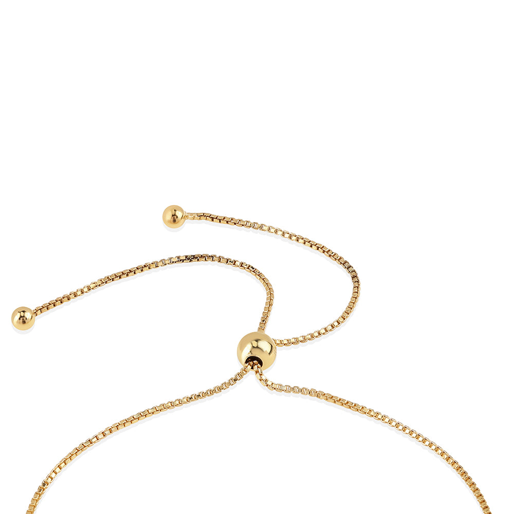 Goldplattiertes Silberarmband mit schwarzem Spinell 2 