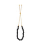 Goldplattiertes Silberarmband mit schwarzem Spinell