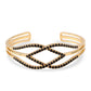 Goldplattiertes Silberarmband mit schwarzem Spinell