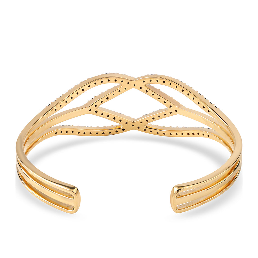Goldplattiertes Silberarmband mit schwarzem Spinell 3 