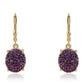 Goldplattierte Silberohrringe mit lila Druse