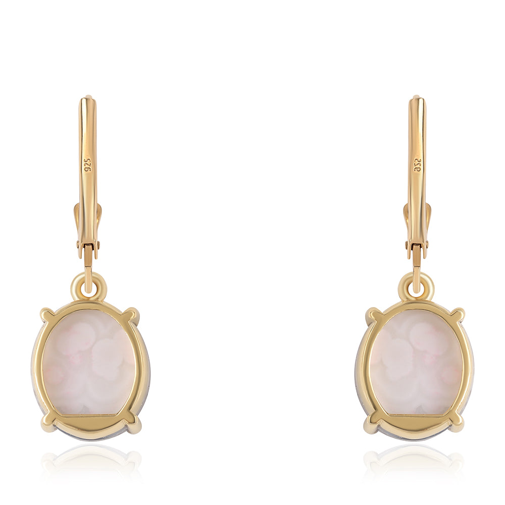 Goldplattierte Silberohrringe mit lila Druse 3 