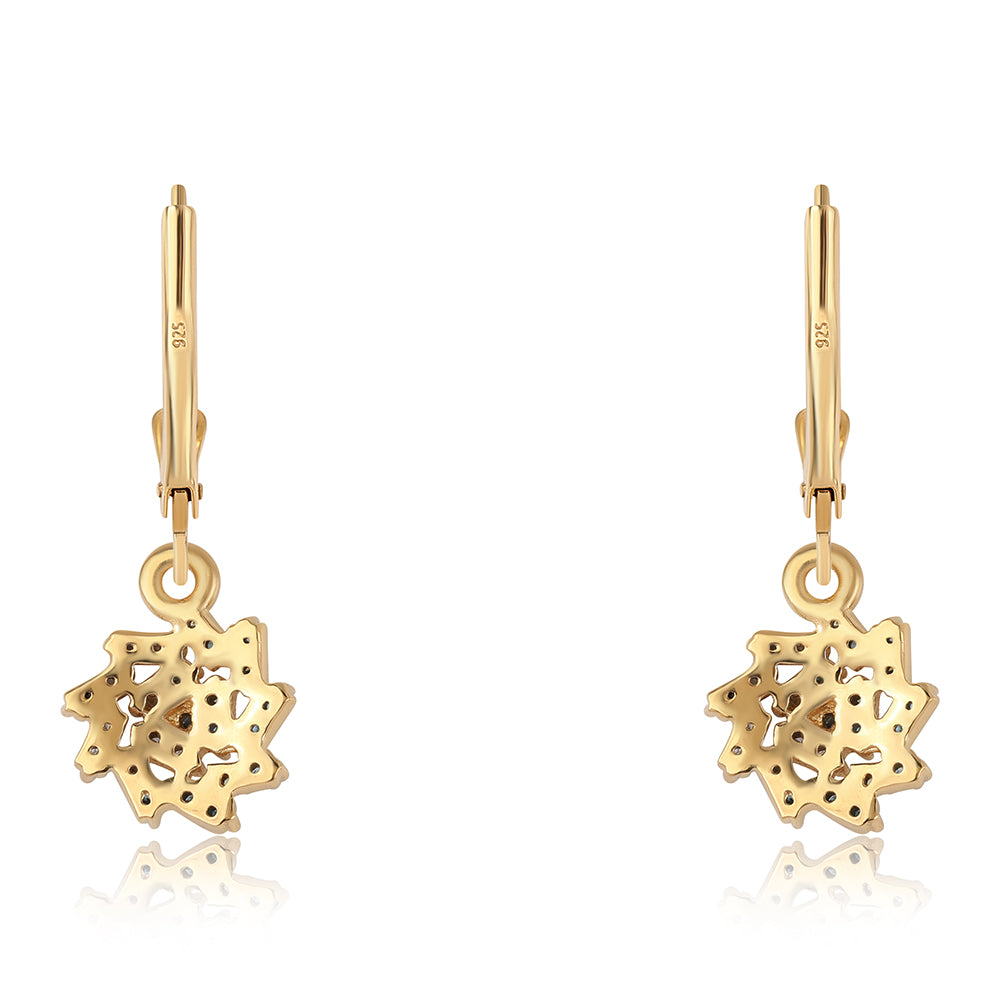 Goldplattierte Silberohrringe mit blauem Diamant 3 