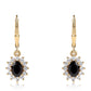 Goldplattierte Silberohrringe mit schwarzem Spinell und weißem Topas