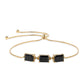 Goldplattiertes Silberarmband mit schwarzem Spinell