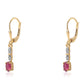 Goldplattierte Silberohrringe mit Rubin aus Mosambik