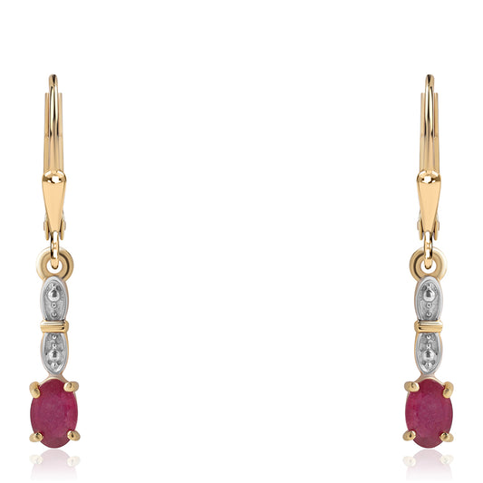 Goldplattierte Silberohrringe mit Rubin aus Mosambik