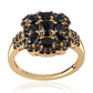 Goldplattierter Silberring mit schwarzem Spinell