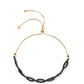 Goldplattiertes Silberarmband mit schwarzem Spinell
