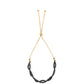 Goldplattiertes Silberarmband mit schwarzem Spinell