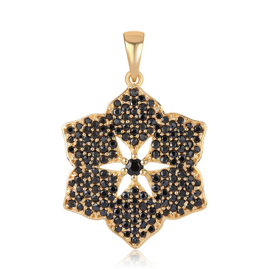 Goldplattierter Silberanhänger mit schwarzem Spinell