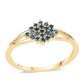 Goldplattierter Silberring mit blauem Diamant