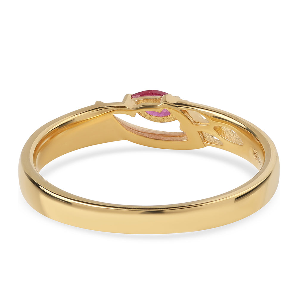 Goldplattierter Silberring mit Rubin aus Mosambik 3 