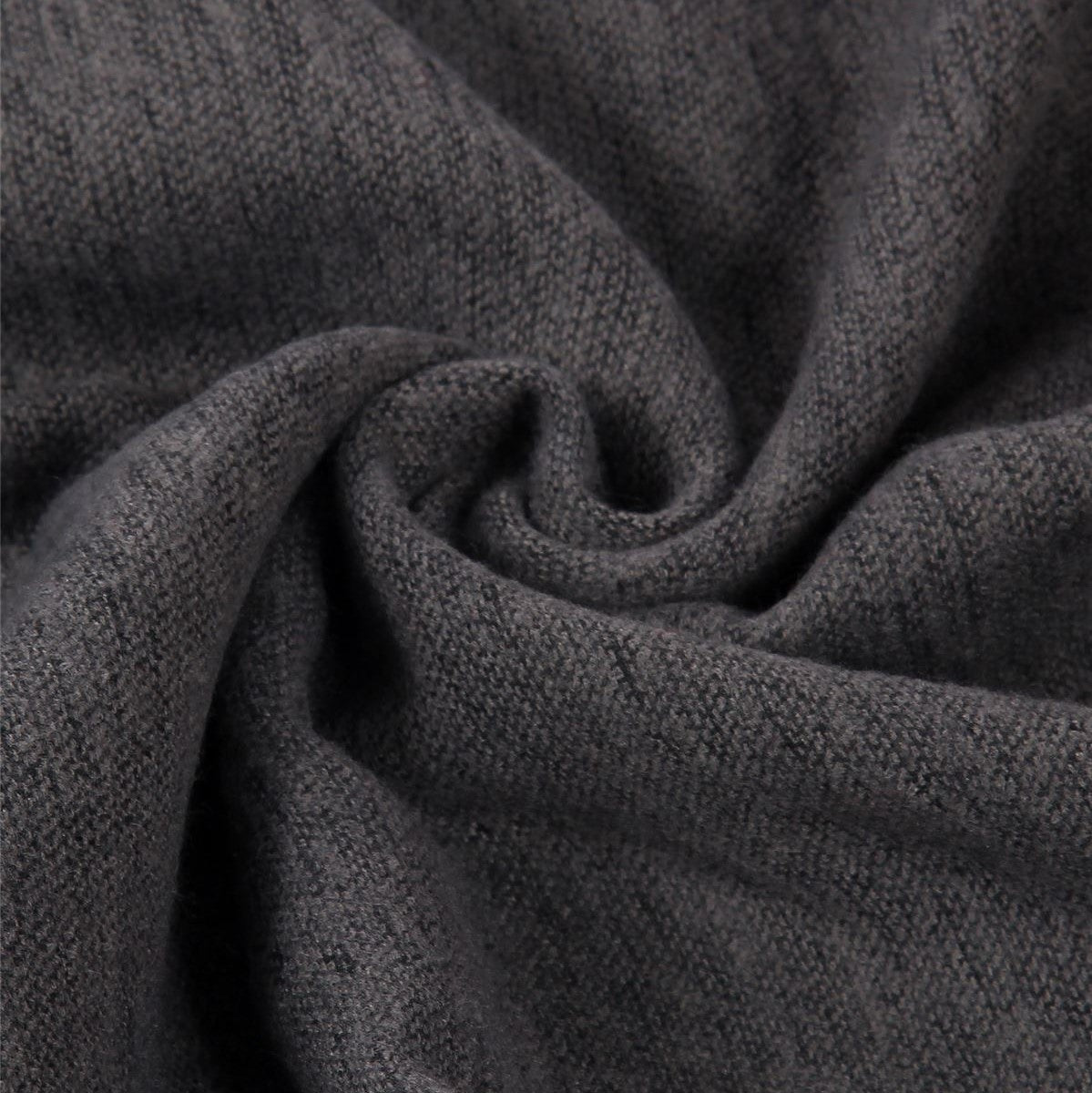 Scarf with Real Fur Pom Pom, 60 cm x 170 cm, Grey, 100% Viscose, Real Fur Pom Pom
