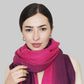 Wool Scarf With Pom Pom, 65 cm x 180 cm, Multicolor Garnet, 30% Wool 70% Acrylic