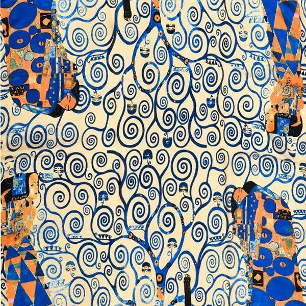 100% Seidenschal, 90 cm x 180 cm, Klimt Lebensbaum 3 