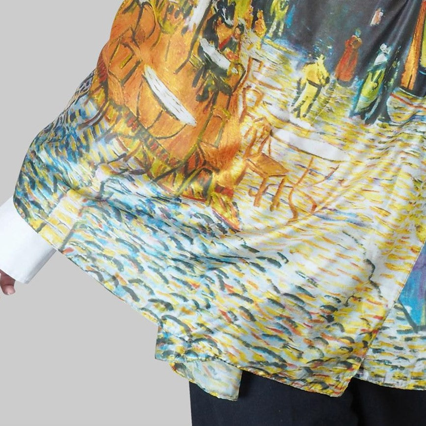 Silk Scarf, 70 cm x 180 cm, Van Gogh - Terrace At Night, 50% Silk 50% Viscose 5 
