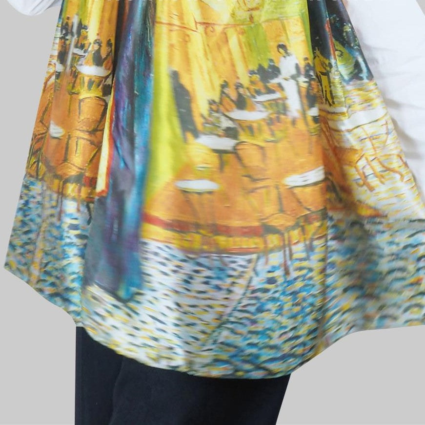 Silk Scarf, 70 cm x 180 cm, Van Gogh - Terrace At Night, 50% Silk 50% Viscose 7 