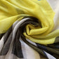 Abstract Rectangle Patterned Yellow Black Scarf, 80 cm x 180 cm,, 100% Viscose