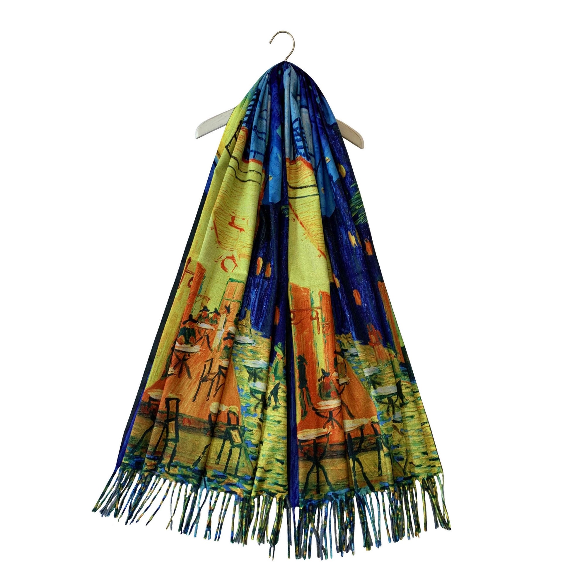 Wool Scarf, 70 cm x 180 cm, Van Gogh -T errace At Night, 60% Wool 40% Acrylic 1 