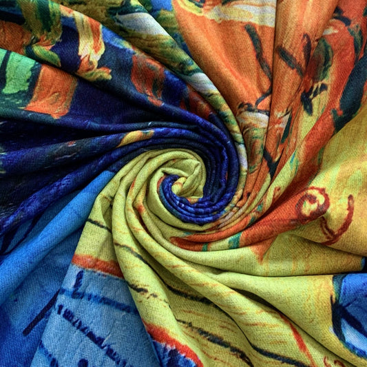 Wool Scarf, 70 cm x 180 cm, Van Gogh -T errace At Night, 60% Wool 40% Acrylic