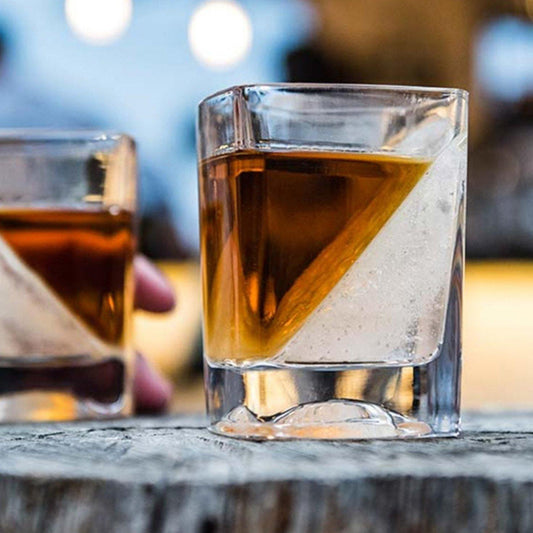 Dallas Whiskeys Glas Geschenk mit Eiswürfelbereiter und 6 Whiskey-Steinen