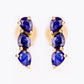 Goldplattierte Silberohrringe mit australischem blauem Saphir