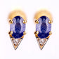 Goldplattierte Silberohrringe mit australischem blauem Saphir und weißem Zirkon
