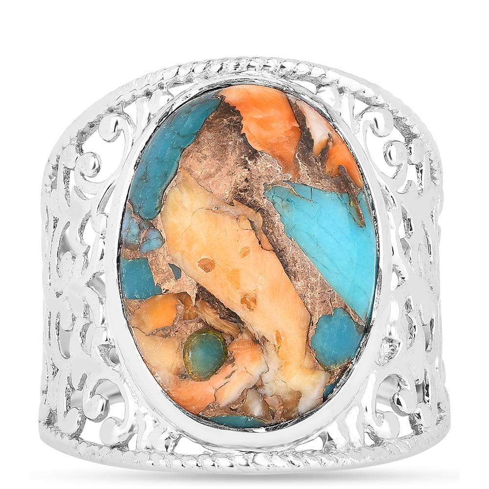 Silberring mit Austerntürkis 1 