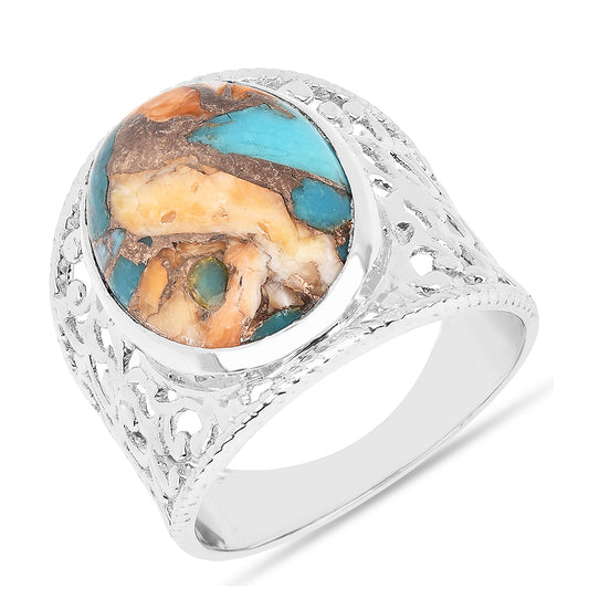 Silberring mit Austerntürkis