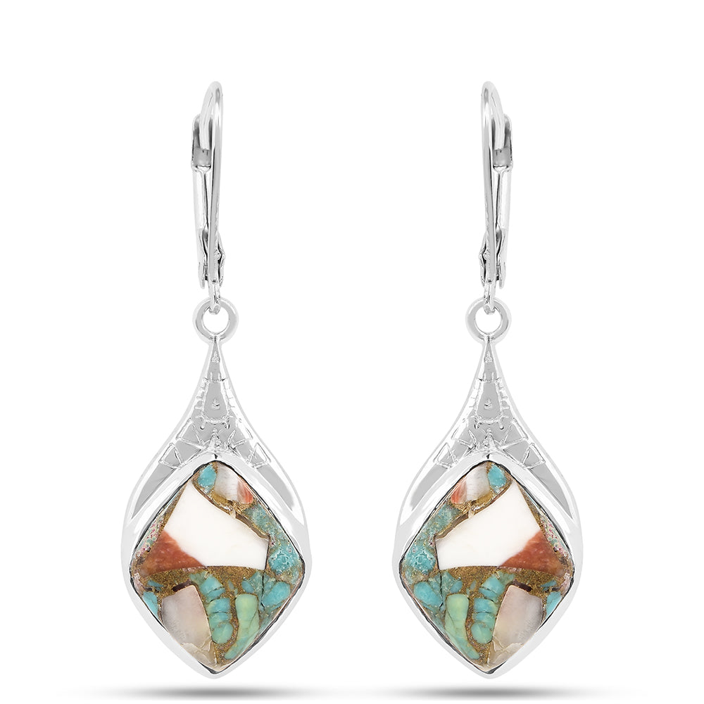 Silberohrringe mit Austerntürkis 1 