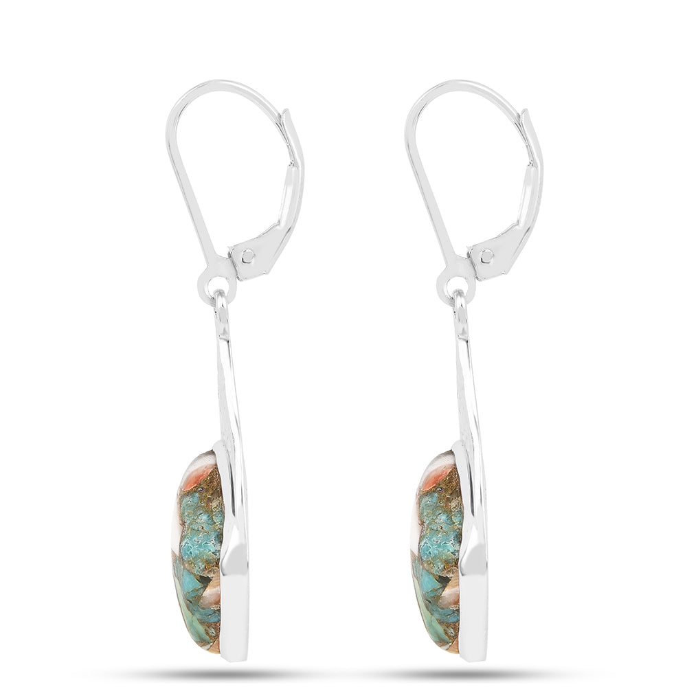 Silberohrringe mit Austerntürkis 2 