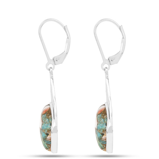 Silberohrringe mit Austerntürkis