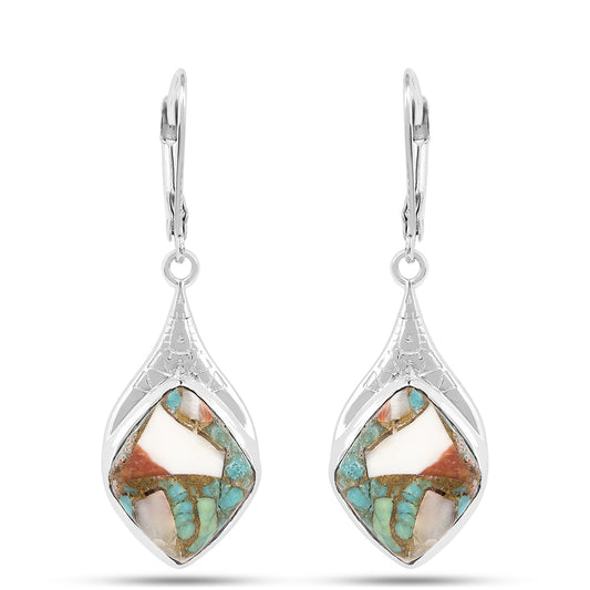 Silberohrringe mit Austerntürkis