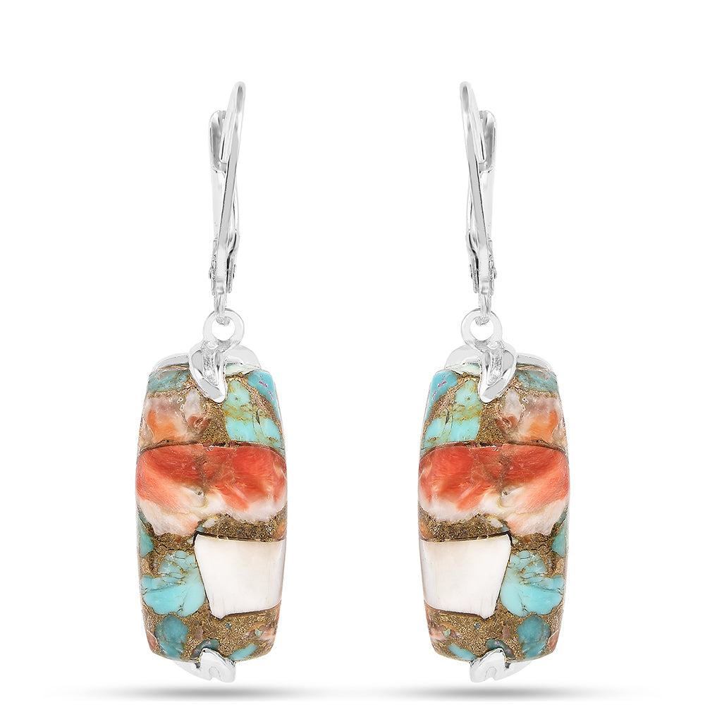 Silberohrringe mit Austerntürkis