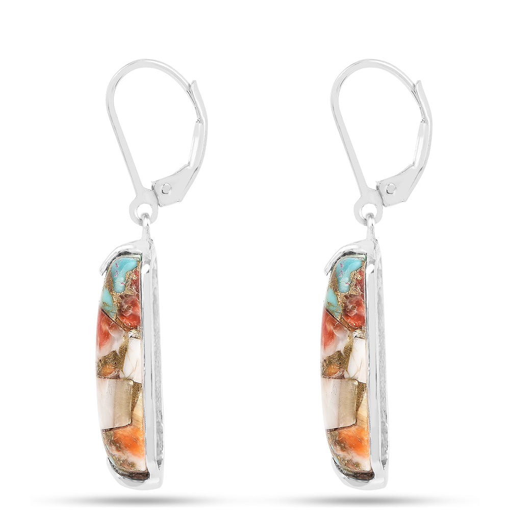 Silberohrringe mit Austerntürkis