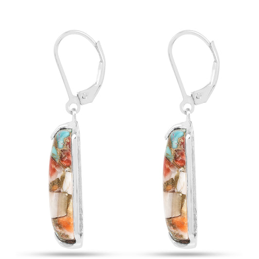 Silberohrringe mit Austerntürkis