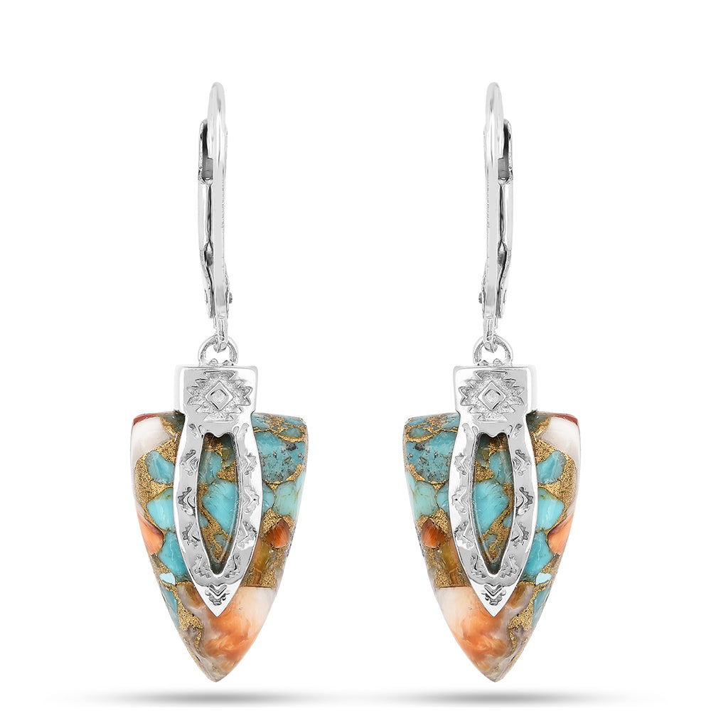 Silberohrringe mit Austerntürkis 1 